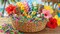 Hawaiian Luau Crinkle Paper Shred 1 lb Tropical Gift Easter Grass Basket Filler – Decorative Paper Filler for Gift Baskets, Party Favor Boxes, Candy Tables & Luau Party Decorations